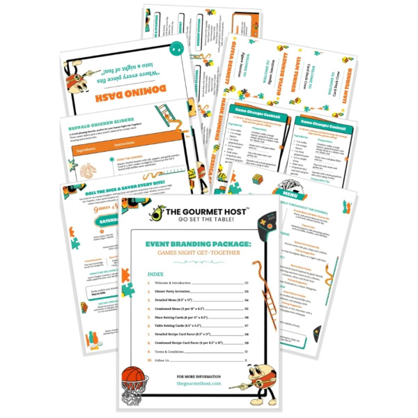 Games Night Dinner Party Event Templates (Editable)