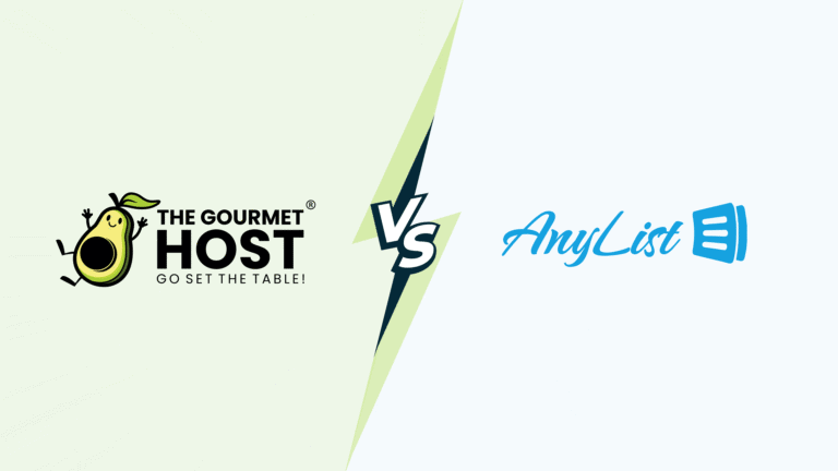 Gourmet Host and Paprika recipe managers side by side for comparison.