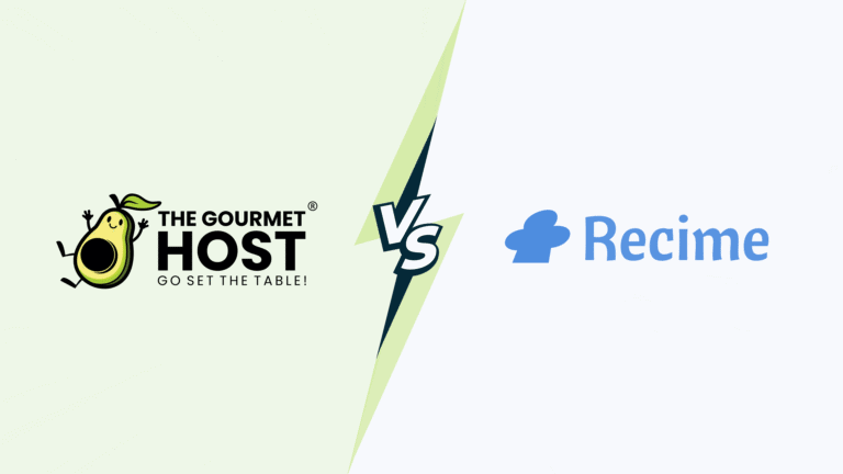 Comparison of The Gourmet Host and Recime recipe management tools.