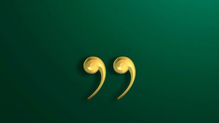 Golden quotation marks on a green background for The Gourmet Host.